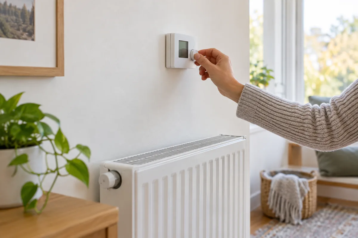 Comprobación de termostato y radiador antes de encender la calefacción